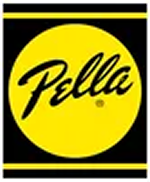 Pella logo on black background